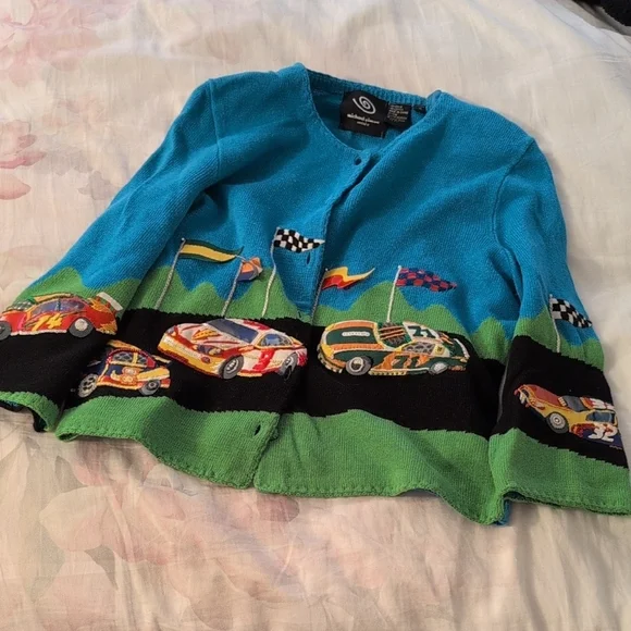 Vintage Michael Simon Blue Knit Cardigan - Picture 13 of 15